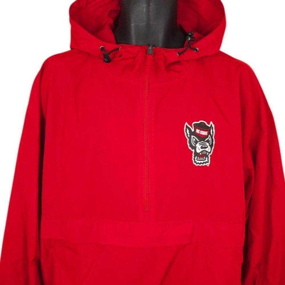 North Carolina State Wolfpack Jacket Mens Size XL Red Champion Windbreaker NCAA